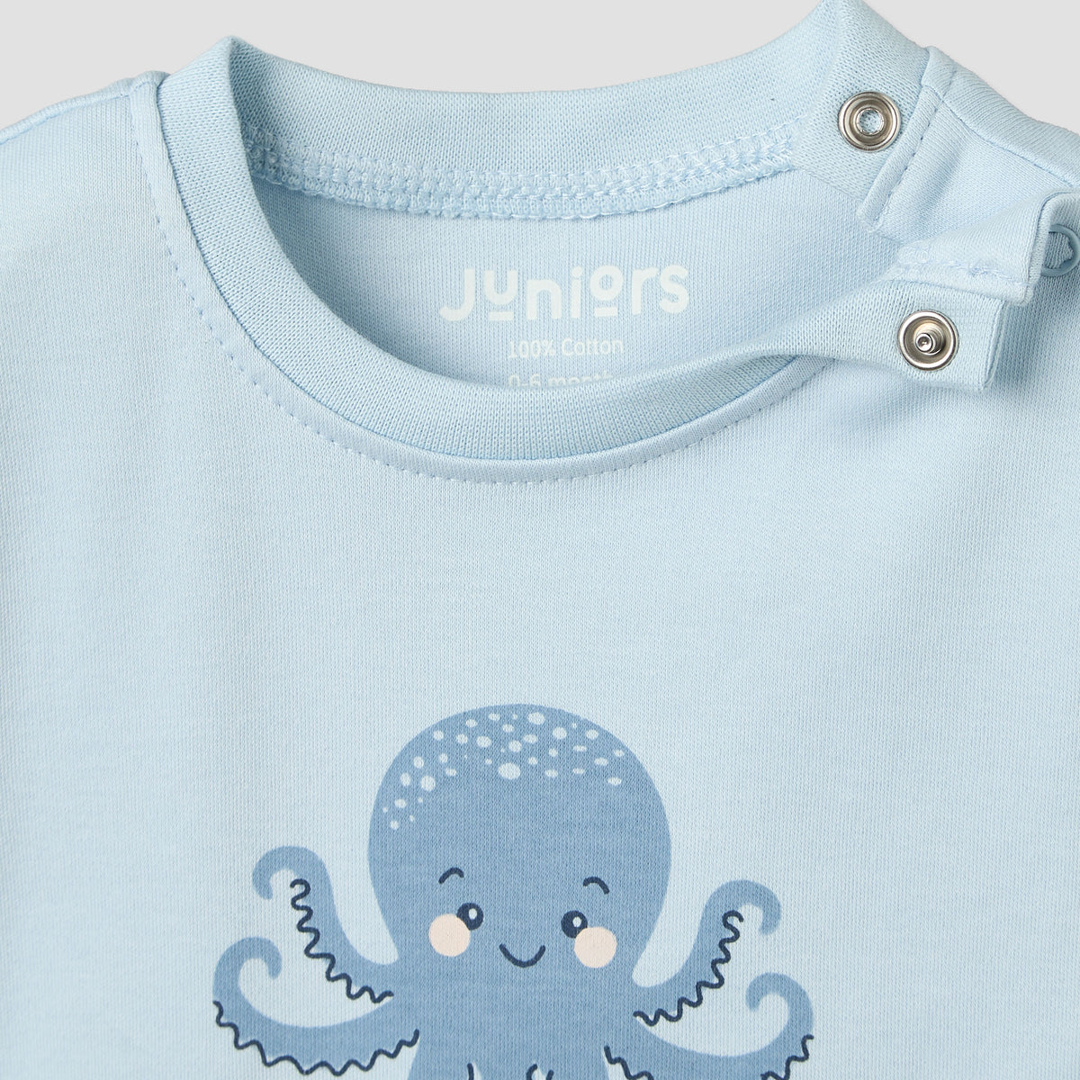 Pack of 2 Juniors Round Neck Short Sleeves T-shirt and Shorts Set with Underwater Print