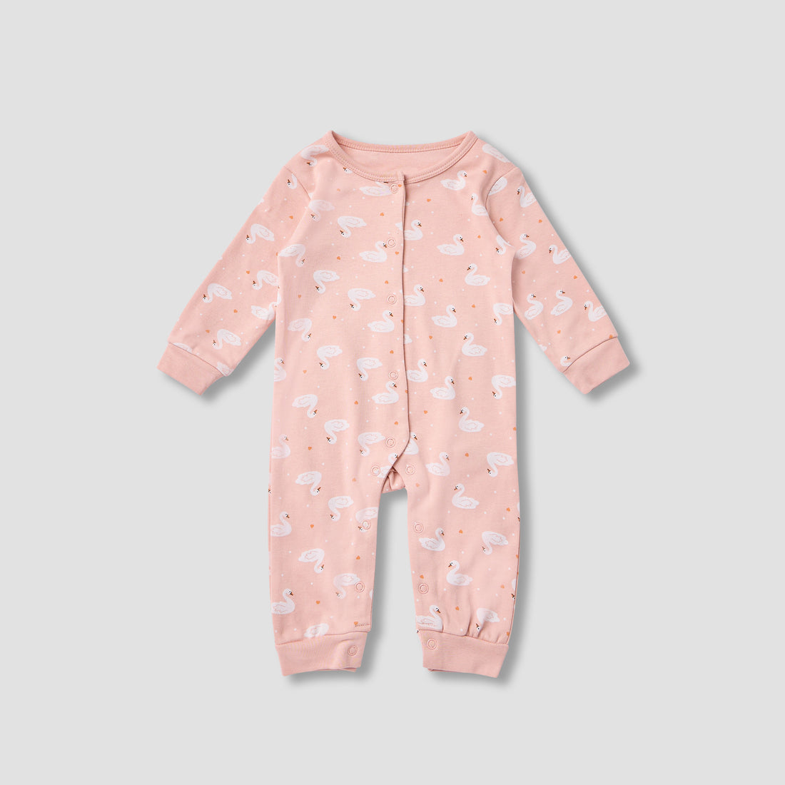 Juniors Swan Print Sleepsuit with Bib and Blanket