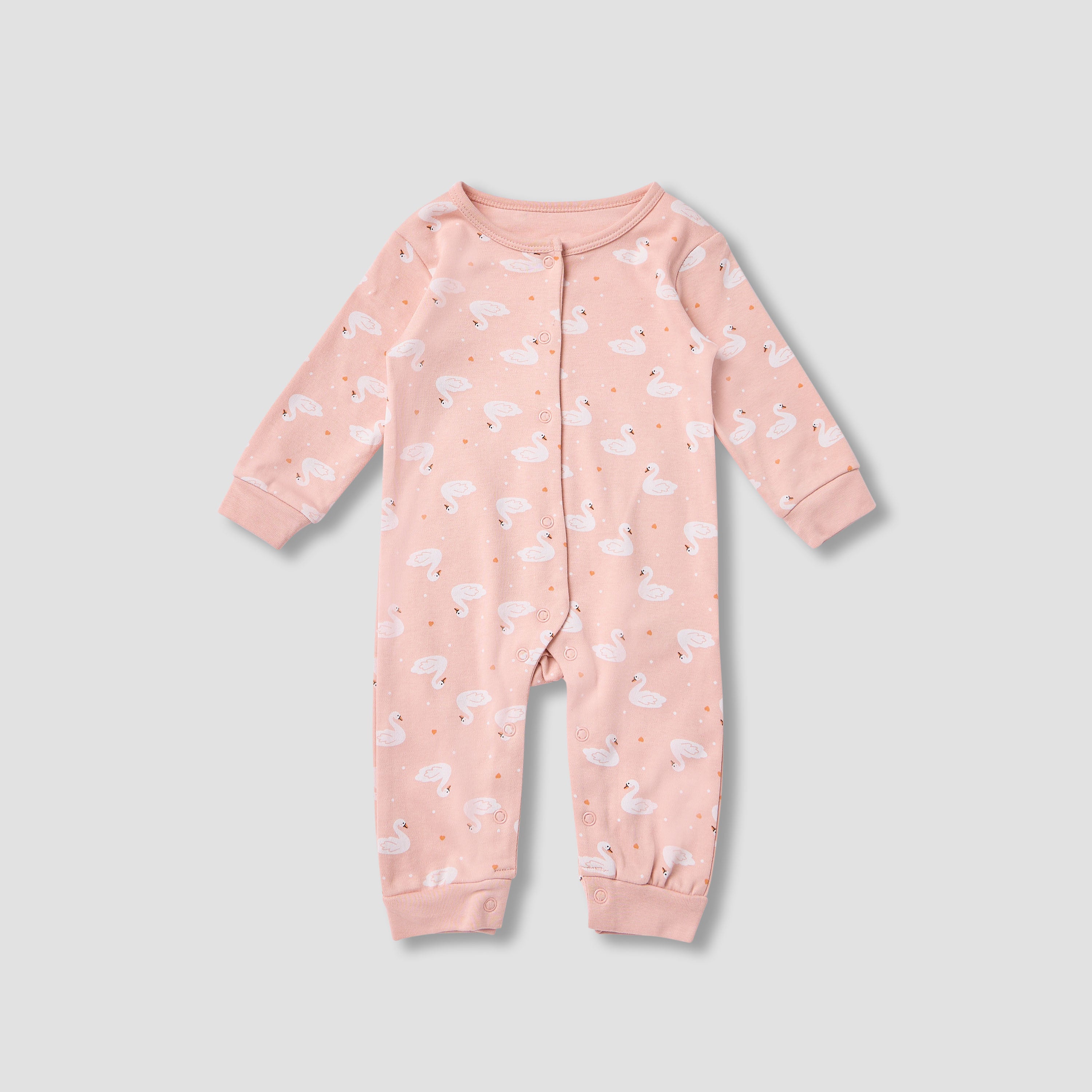 Juniors Swan Print Sleepsuit with Bib and Blanket