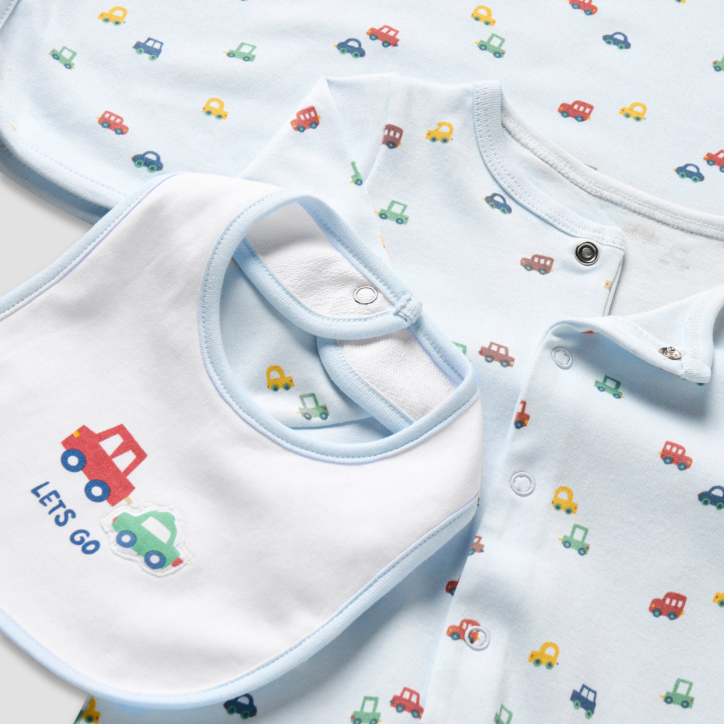 Set of 3 Juniors Clothing Gift Set with Vehicle Print