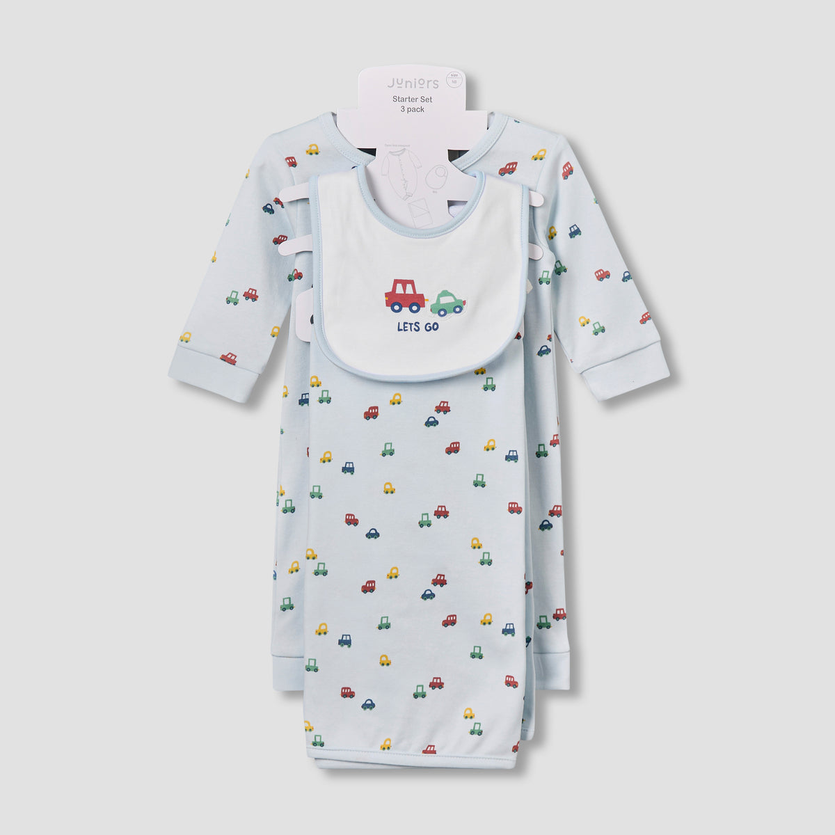 Set of 3 Juniors Clothing Gift Set with Vehicle Print