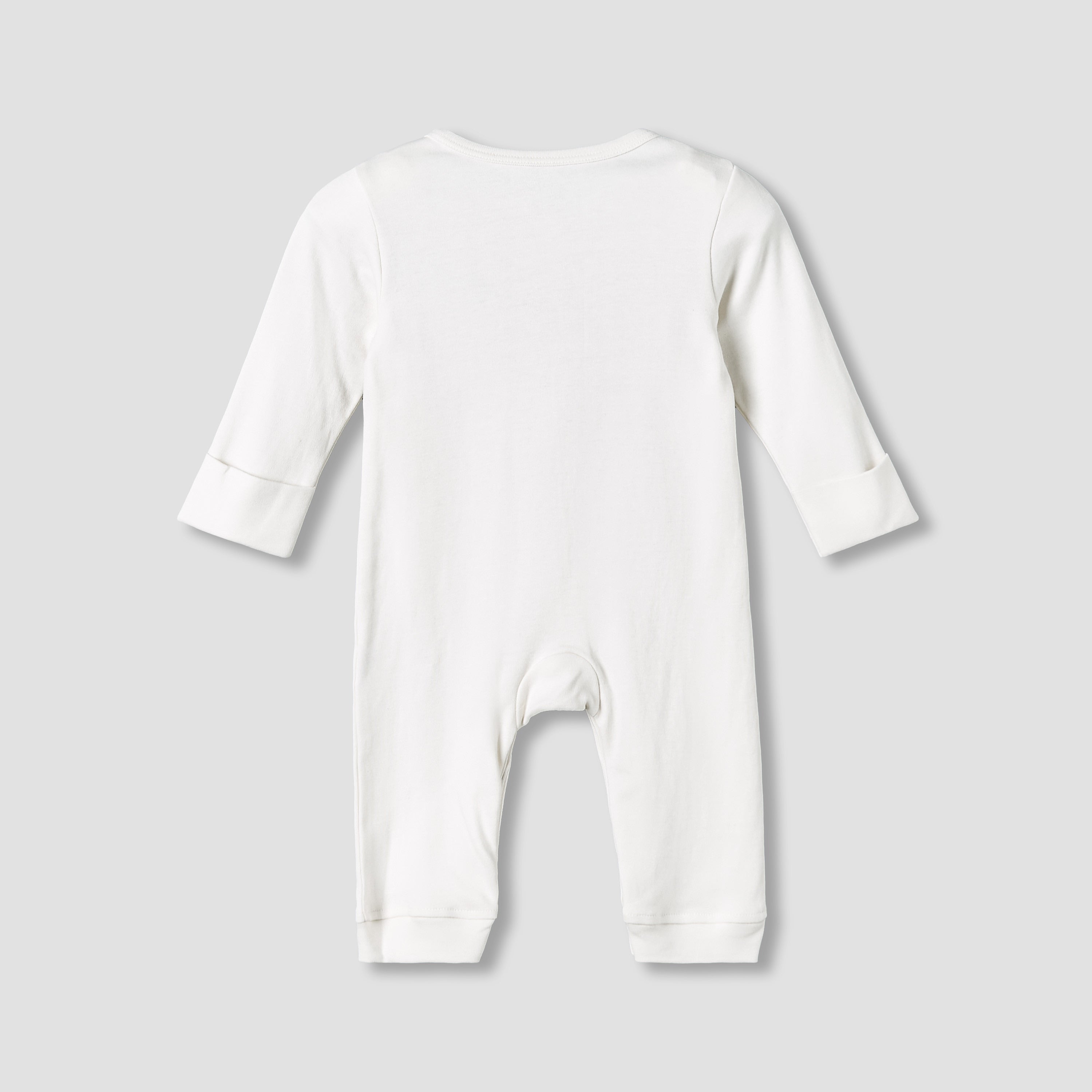 Pack of 3 Juniors Cotton Round Neck Long Sleeve Sleepsuit with Snap Button Closure