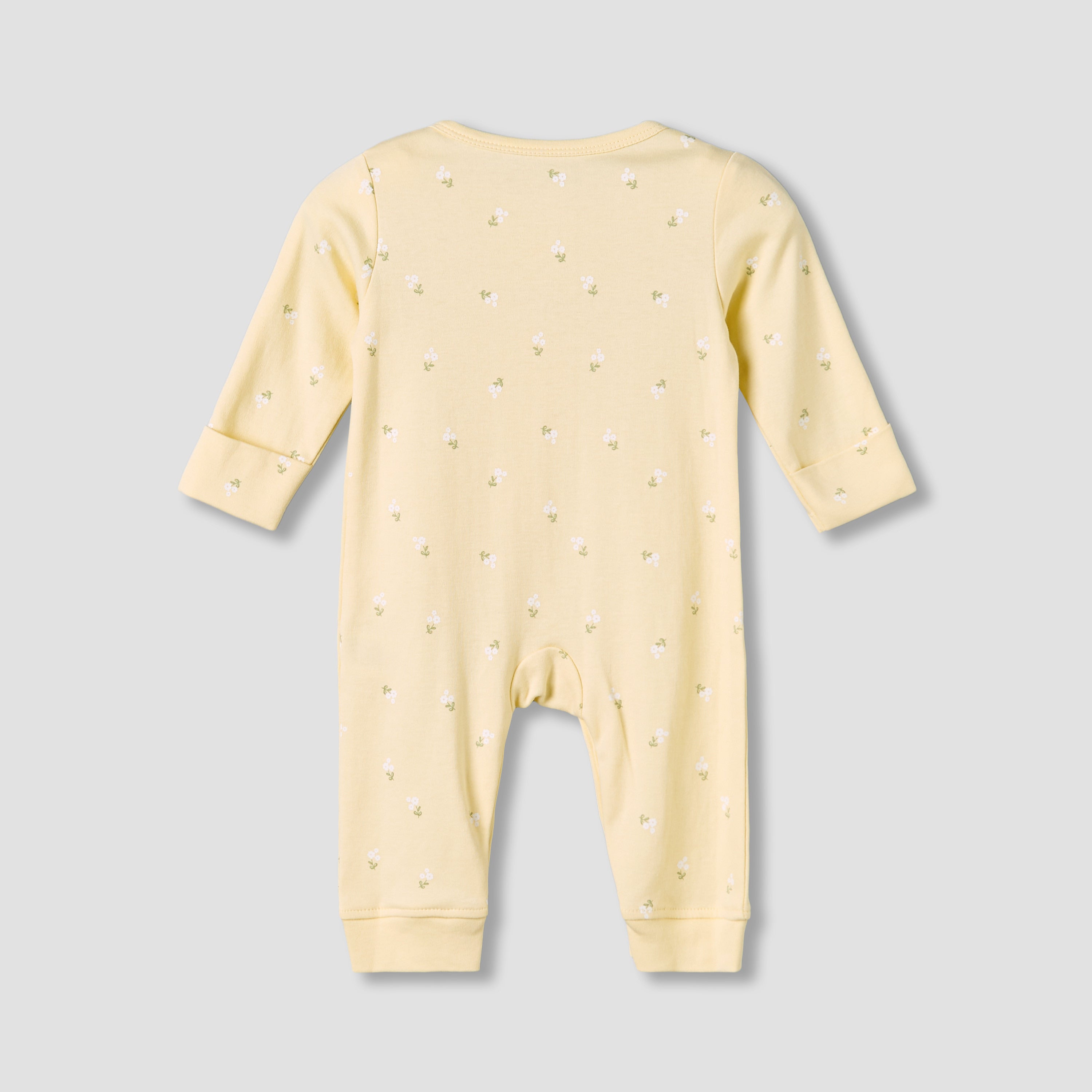 Pack of 3 Juniors Cotton Round Neck Long Sleeve Sleepsuit with Snap Button Closure
