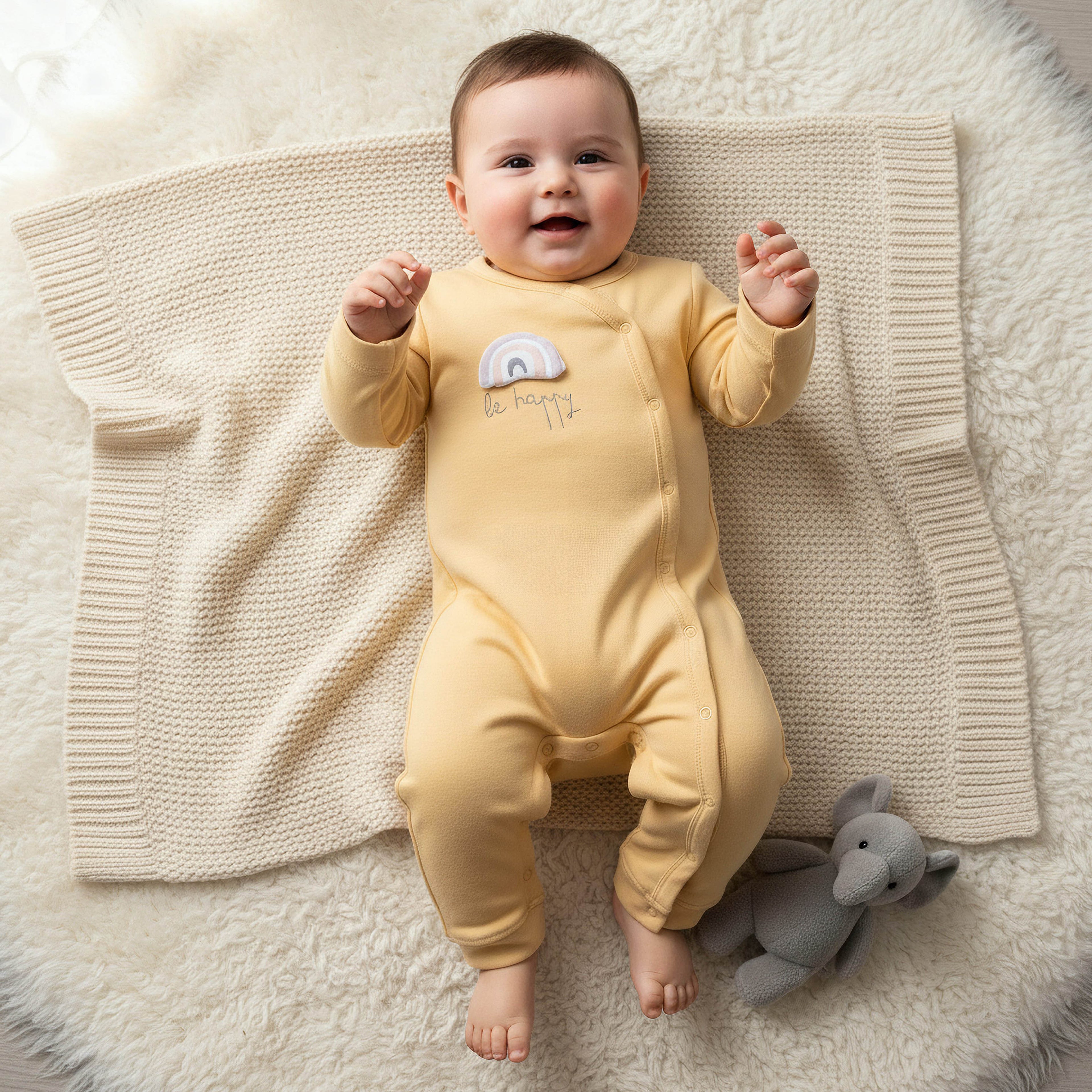 Pack of 3 Juniors Cotton Round Neck Long Sleeves Sleepsuit with Fun Print