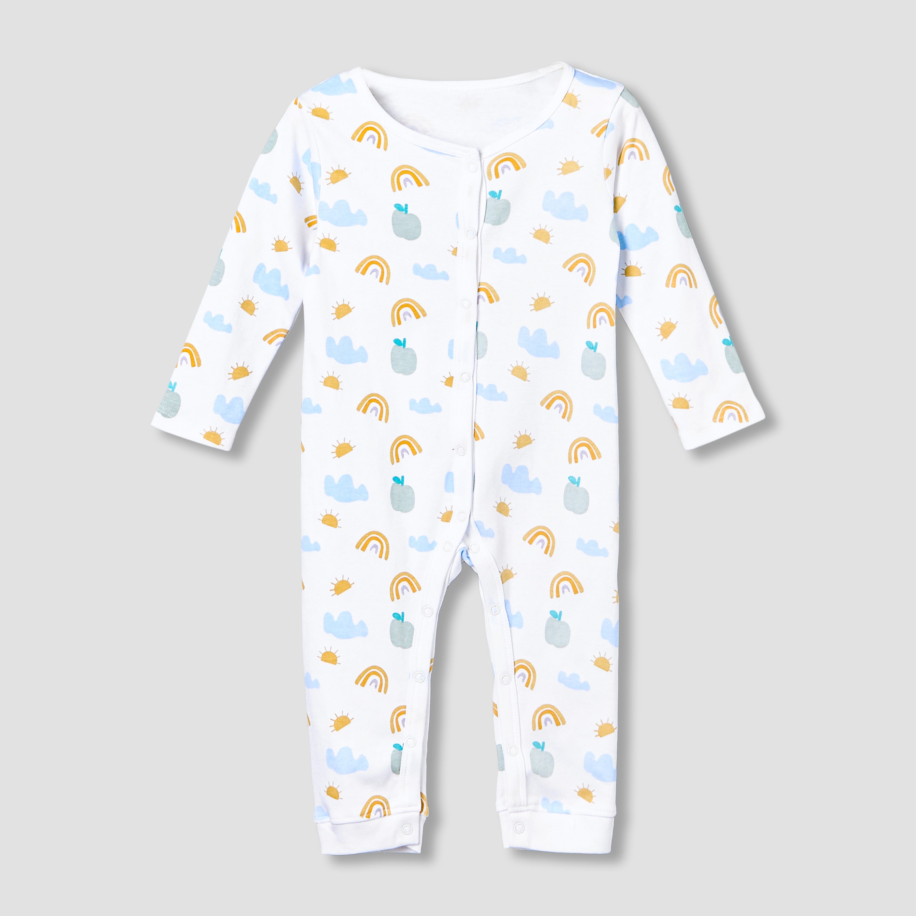 Pack of 3 Juniors Cotton Round Neck Long Sleeves Sleepsuit with Fun Print