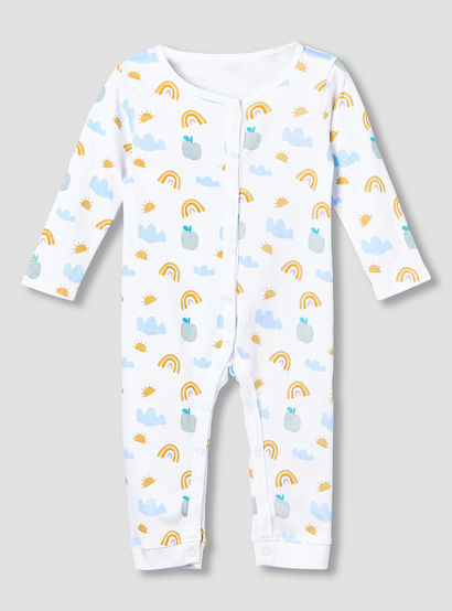 Pack of 3 Juniors Cotton Round Neck Long Sleeves Sleepsuit with Fun Print-baby-girls-clothing-nightwear-sleepsuits-image-6