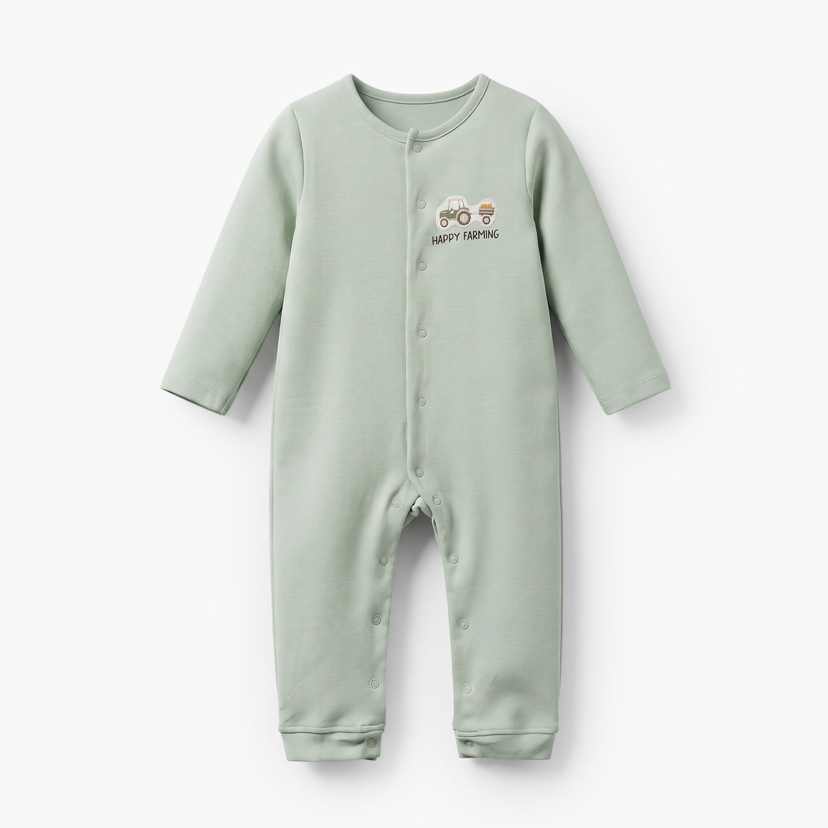 Pack of 3 Juniors Cotton Crew Neck Long Sleeves Sleepsuit with Construction Vehicle Print