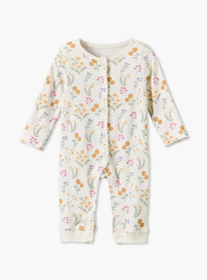 Pack of 3 Juniors Cotton Crew Neck Long Sleeves Sleepsuit with Floral Print-baby-girls-clothing-nightwear-sleepsuits-image-4