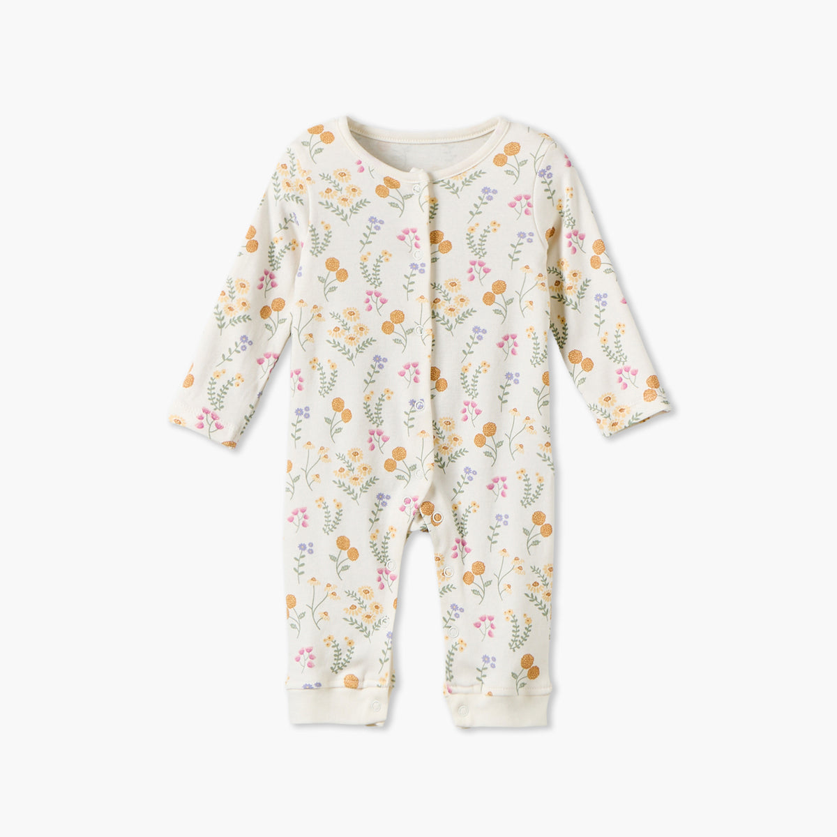 Pack of 3 Juniors Cotton Crew Neck Long Sleeves Sleepsuit with Floral Print
