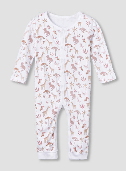 Pack of 3 Juniors Cotton Round Neck Long Sleeves Sleepsuit with Safari Print-baby-boys-clothing-nightwear-sleepsuits-image-4