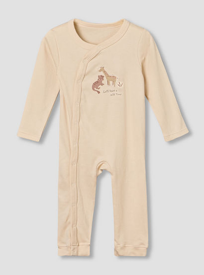 Pack of 3 Juniors Cotton Round Neck Long Sleeves Sleepsuit with Safari Print-baby-boys-clothing-nightwear-sleepsuits-image-5