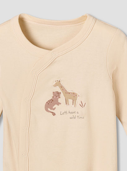 Pack of 3 Juniors Cotton Round Neck Long Sleeves Sleepsuit with Safari Print-baby-boys-clothing-nightwear-sleepsuits-image-9