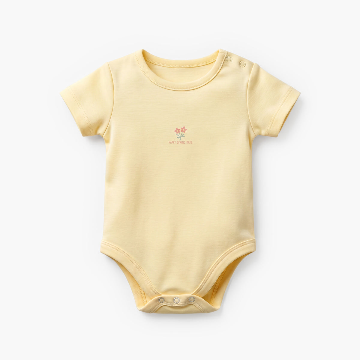 Pack of 5 Juniors Cotton Crew Neck Short Sleeves Bodysuit with Floral Print