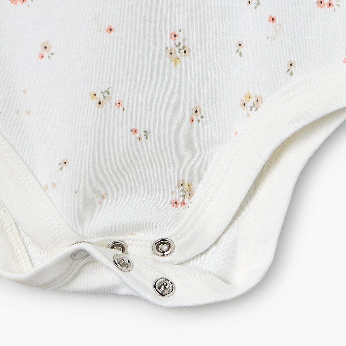 Pack of 5 Juniors Cotton Crew Neck Short Sleeves Bodysuit with Floral Print