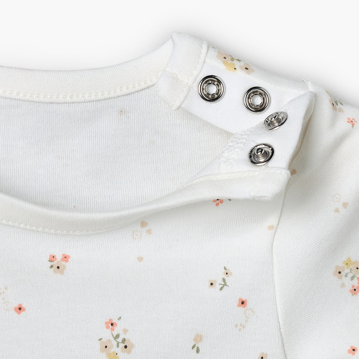 Pack of 5 Juniors Cotton Crew Neck Short Sleeves Bodysuit with Floral Print