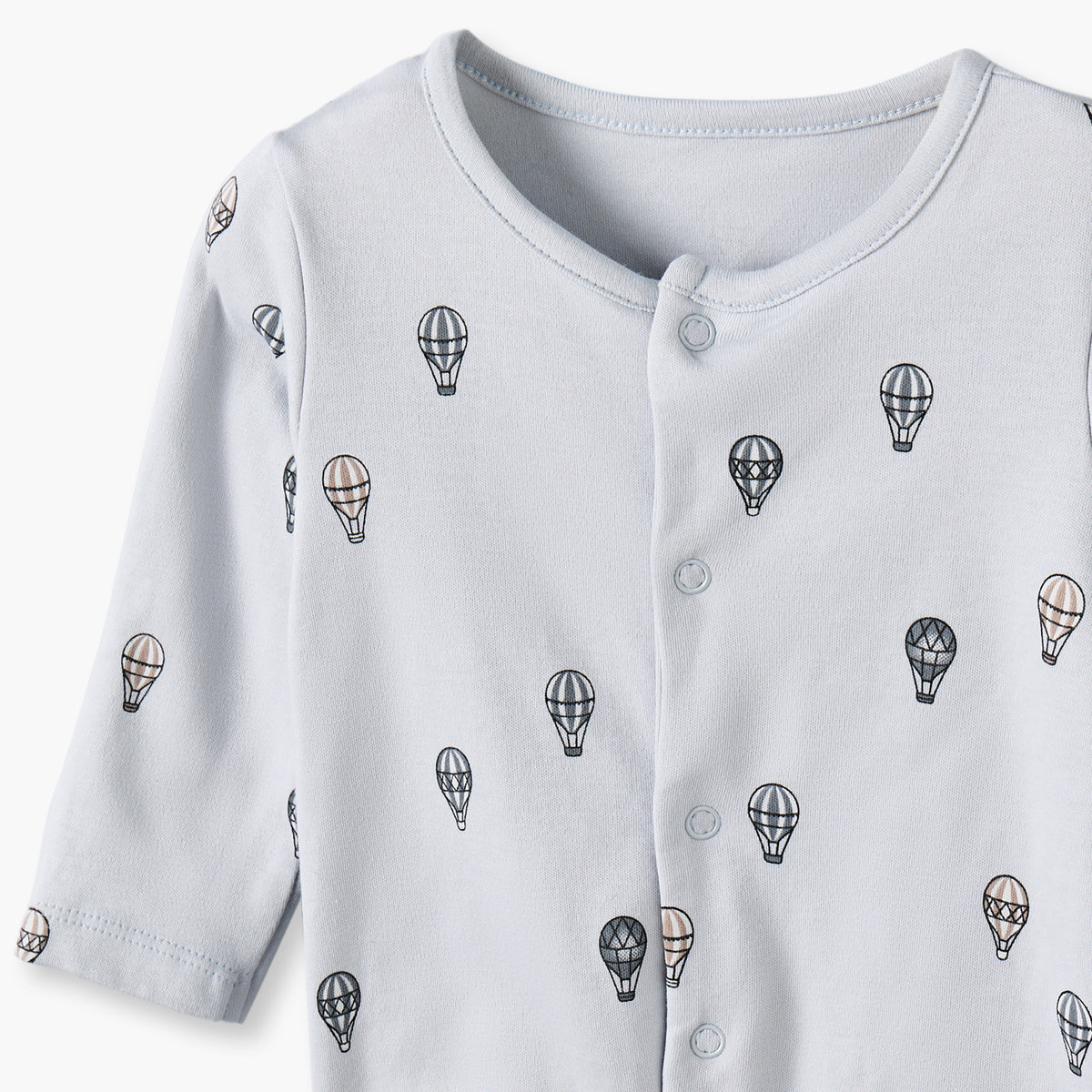 Pack of 3 Juniors Cotton Crew Neck Long Sleeves Sleepsuit with Hot Air Balloon Print