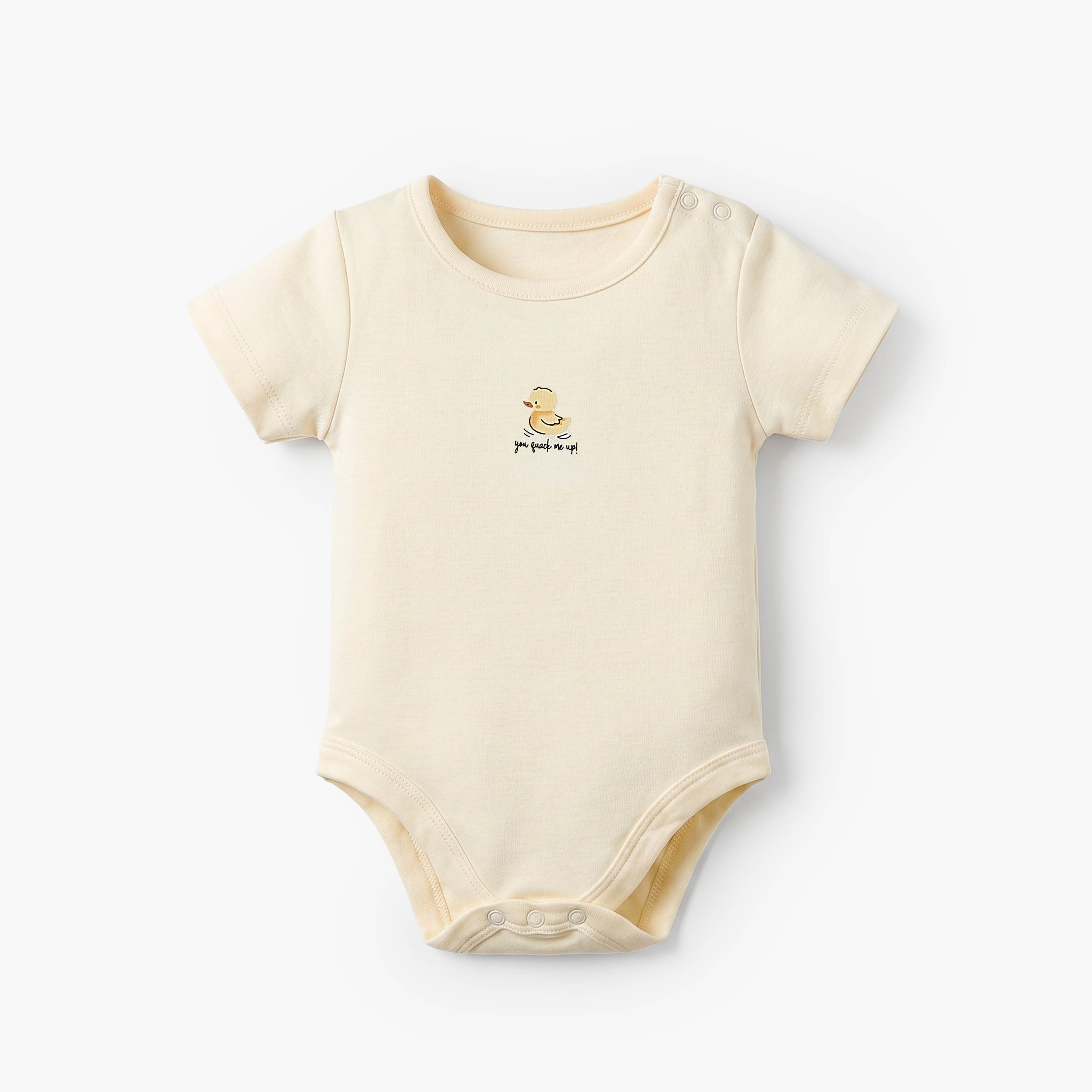 Pack of 5 Juniors Crew Neck Short Sleeves Bodysuit with Duck Print