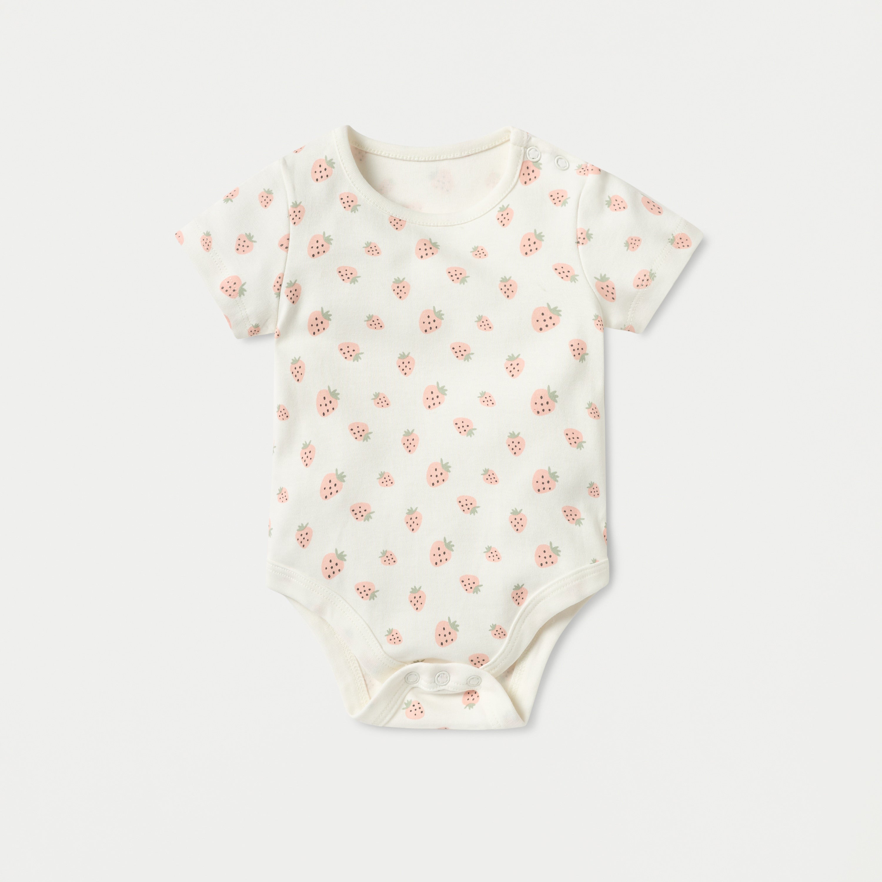 Juniors Printed Bodysuit with Short Sleeves and Button Closure - Set of 5