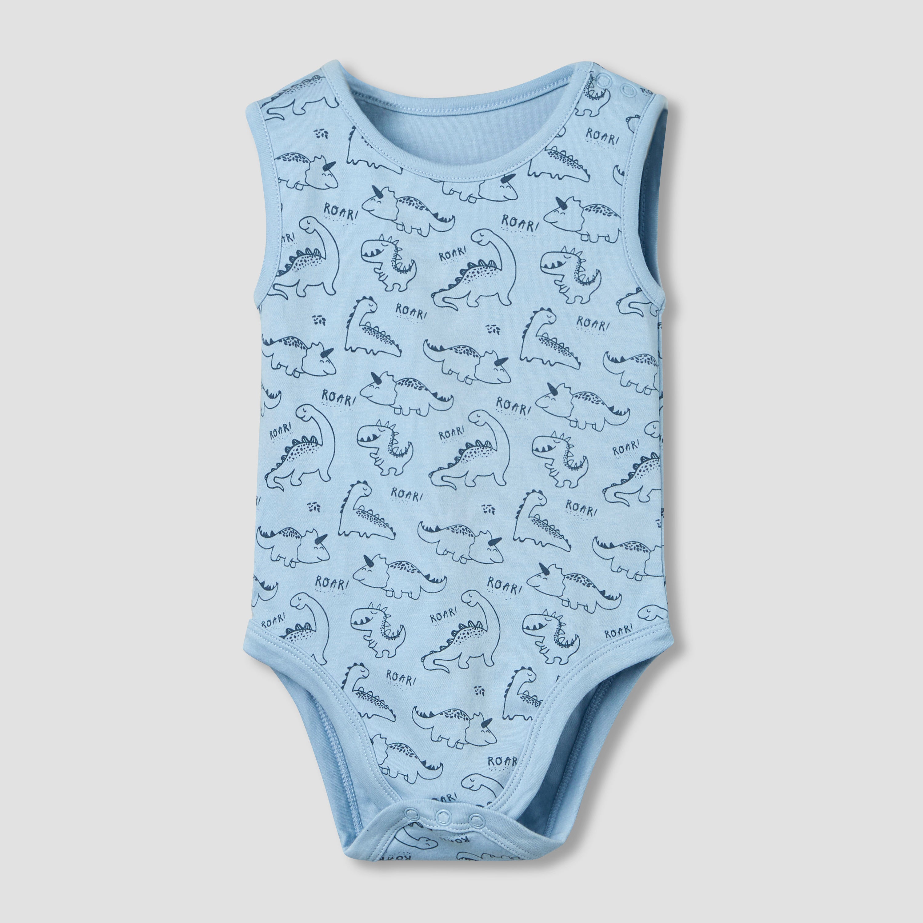 Pack of 5 Juniors Crew Neck Sleeveless Bodysuit with Print