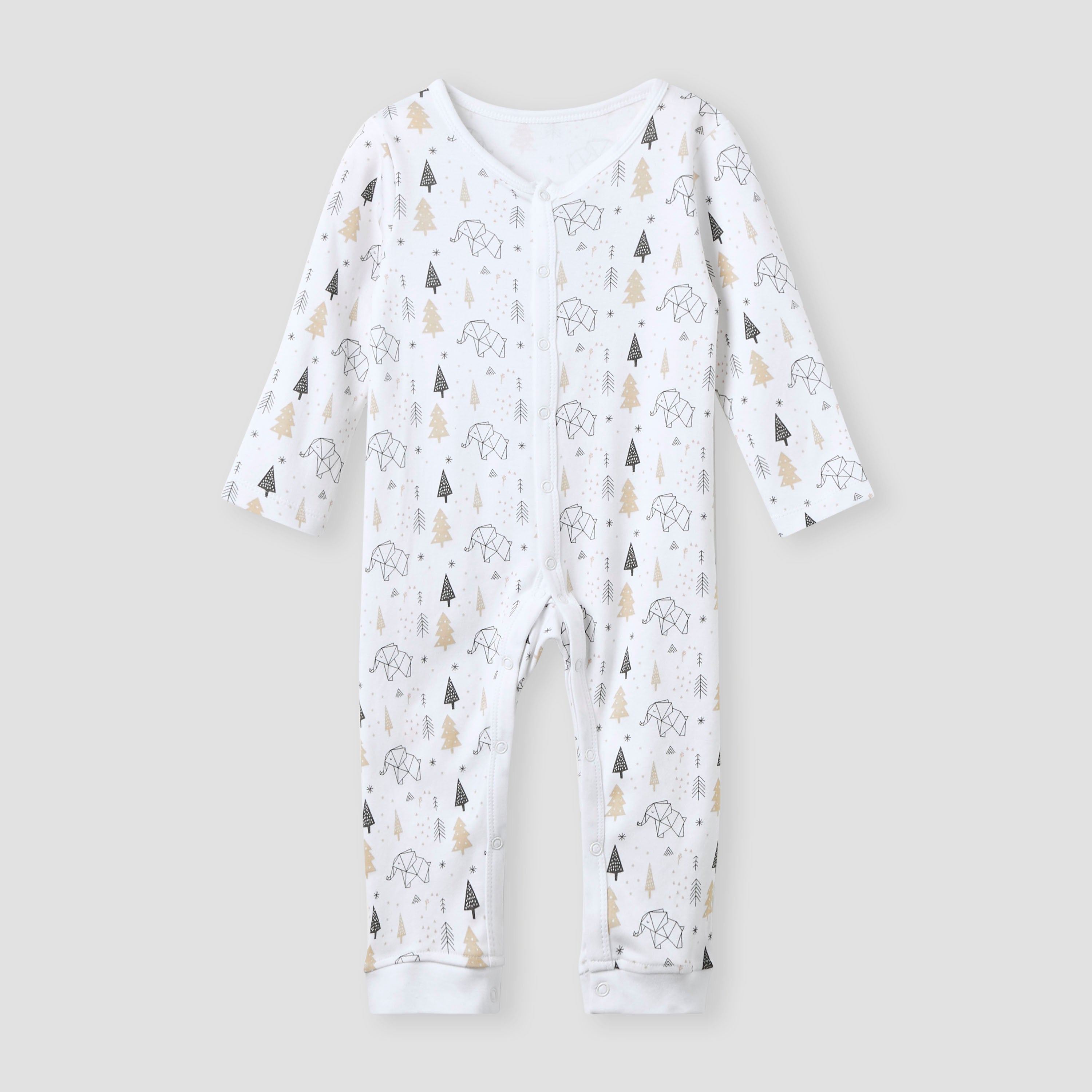 Juniors Assorted Sleepsuit with Long Sleeves and Button Closure - Set of 3