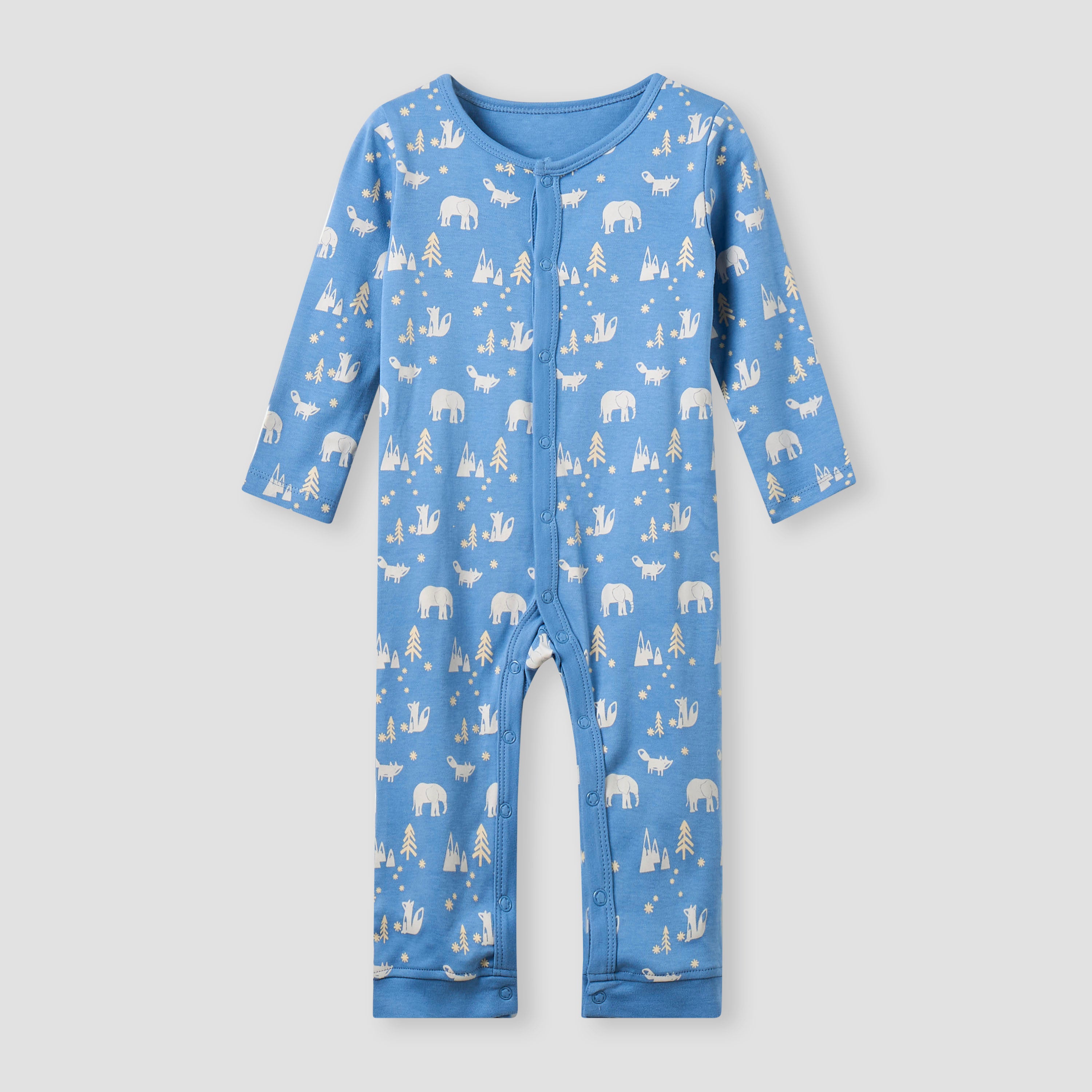 Juniors Assorted Sleepsuit with Long Sleeves and Button Closure - Set of 3