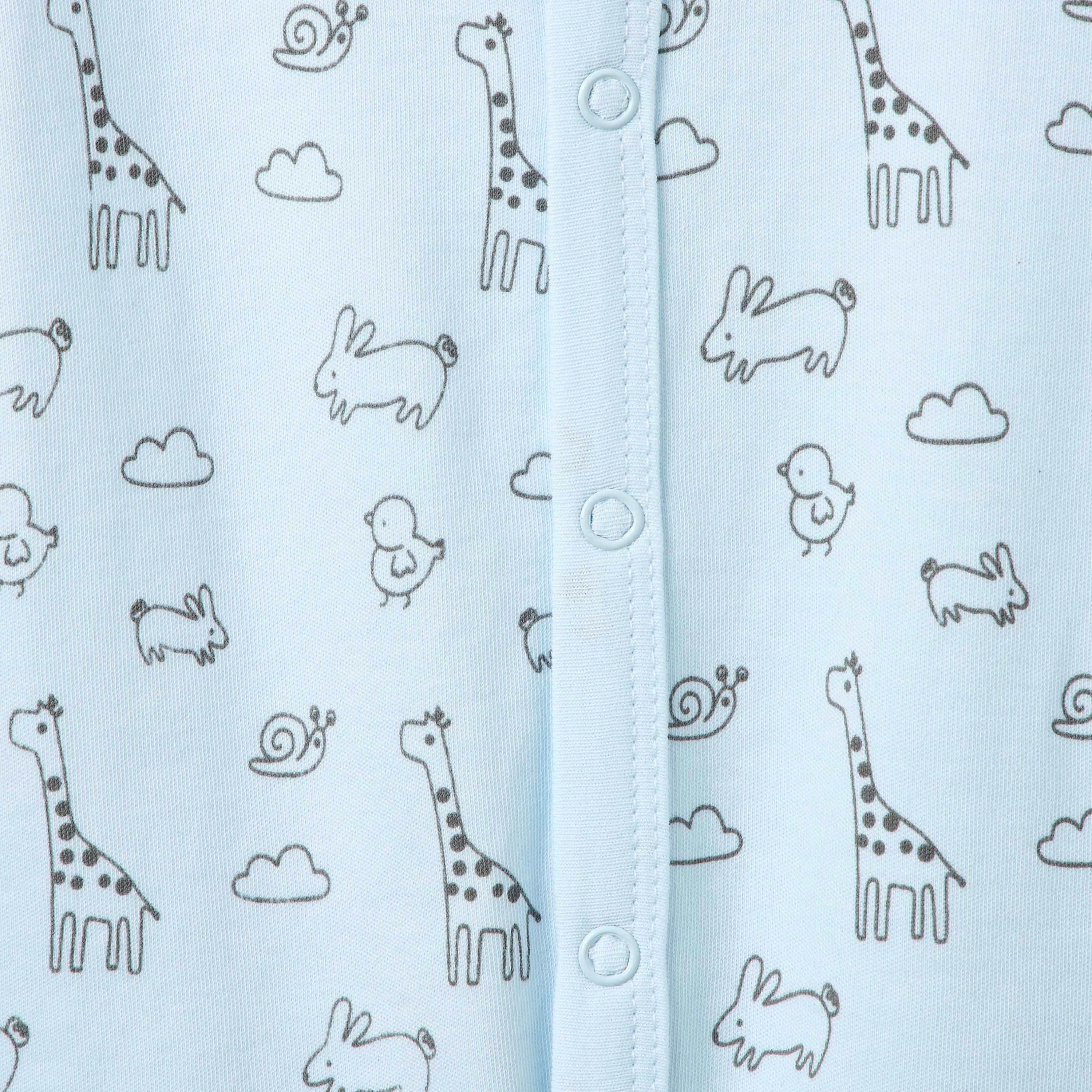 Juniors Assorted Sleepsuit with Long Sleeves and Button Closure - Set of 3