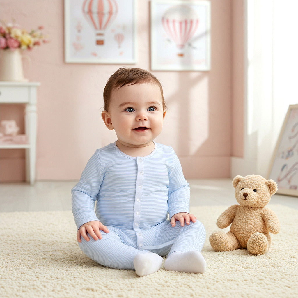 Juniors Assorted Sleepsuit with Long Sleeves and Button Closure - Set of 3