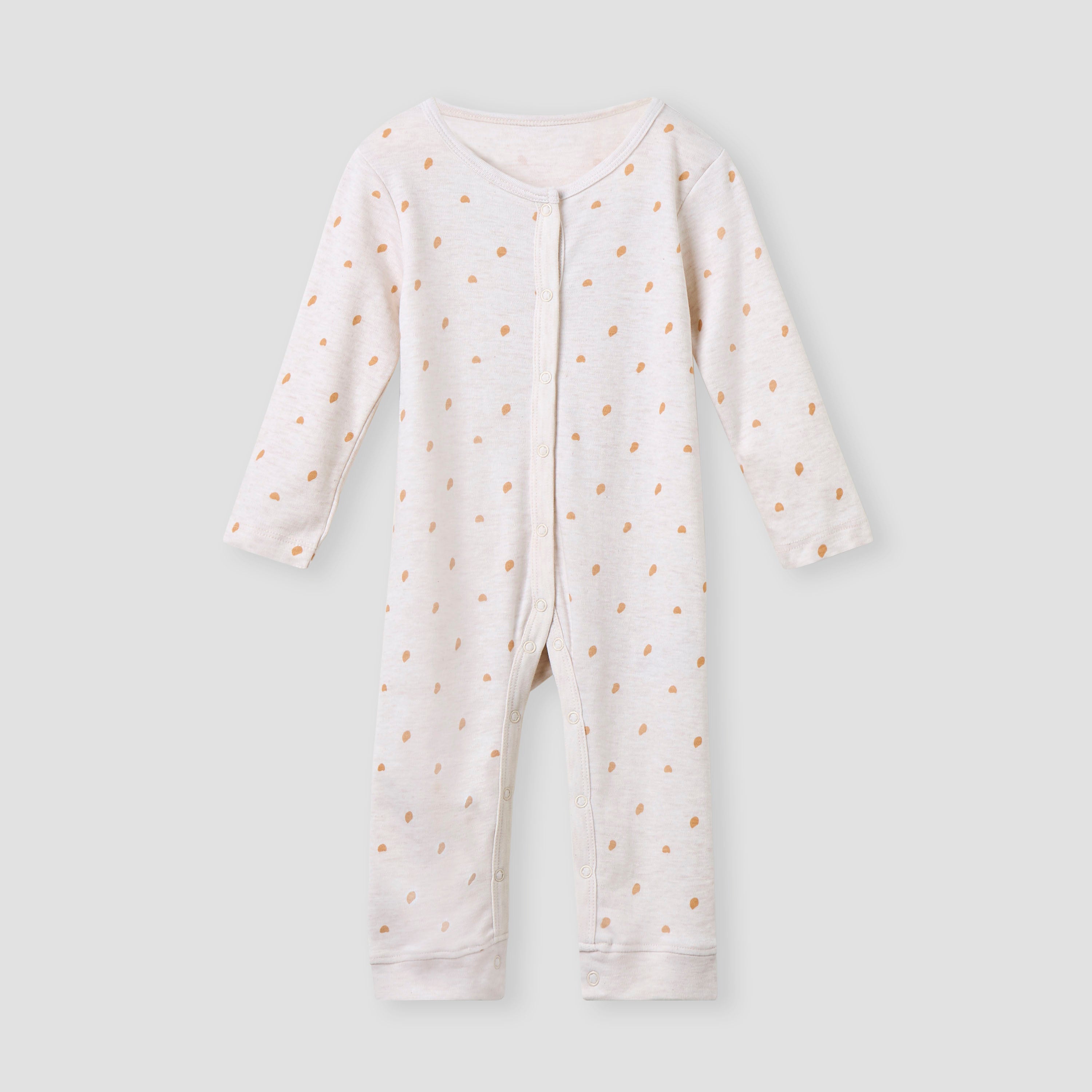 Juniors Printed Sleepsuit with Long Sleeves and Button Closure - Set of 3