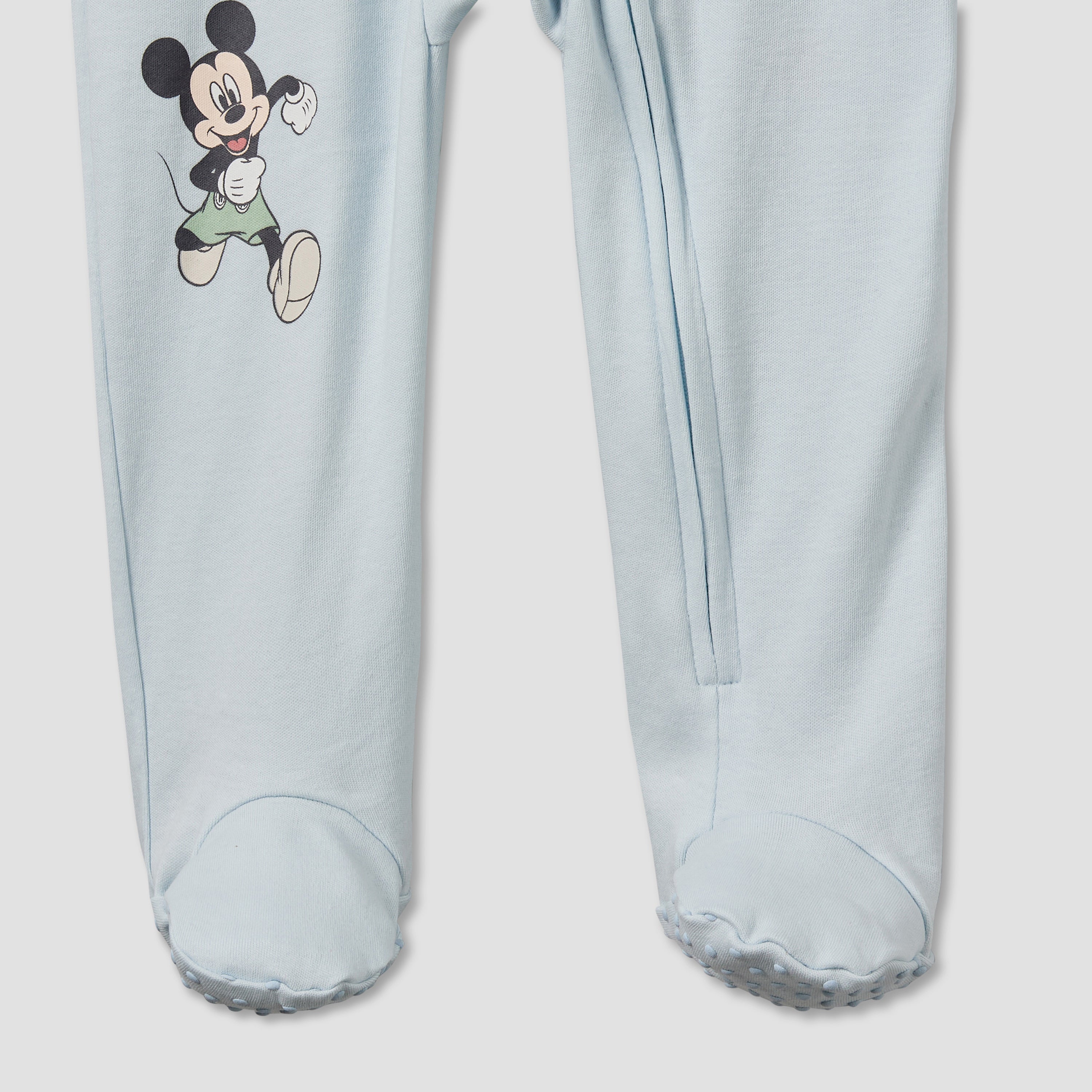Pack of 3 Disney Cotton Mandarin Collar Long Sleeve Sleepsuit with Mickey Mouse Print
