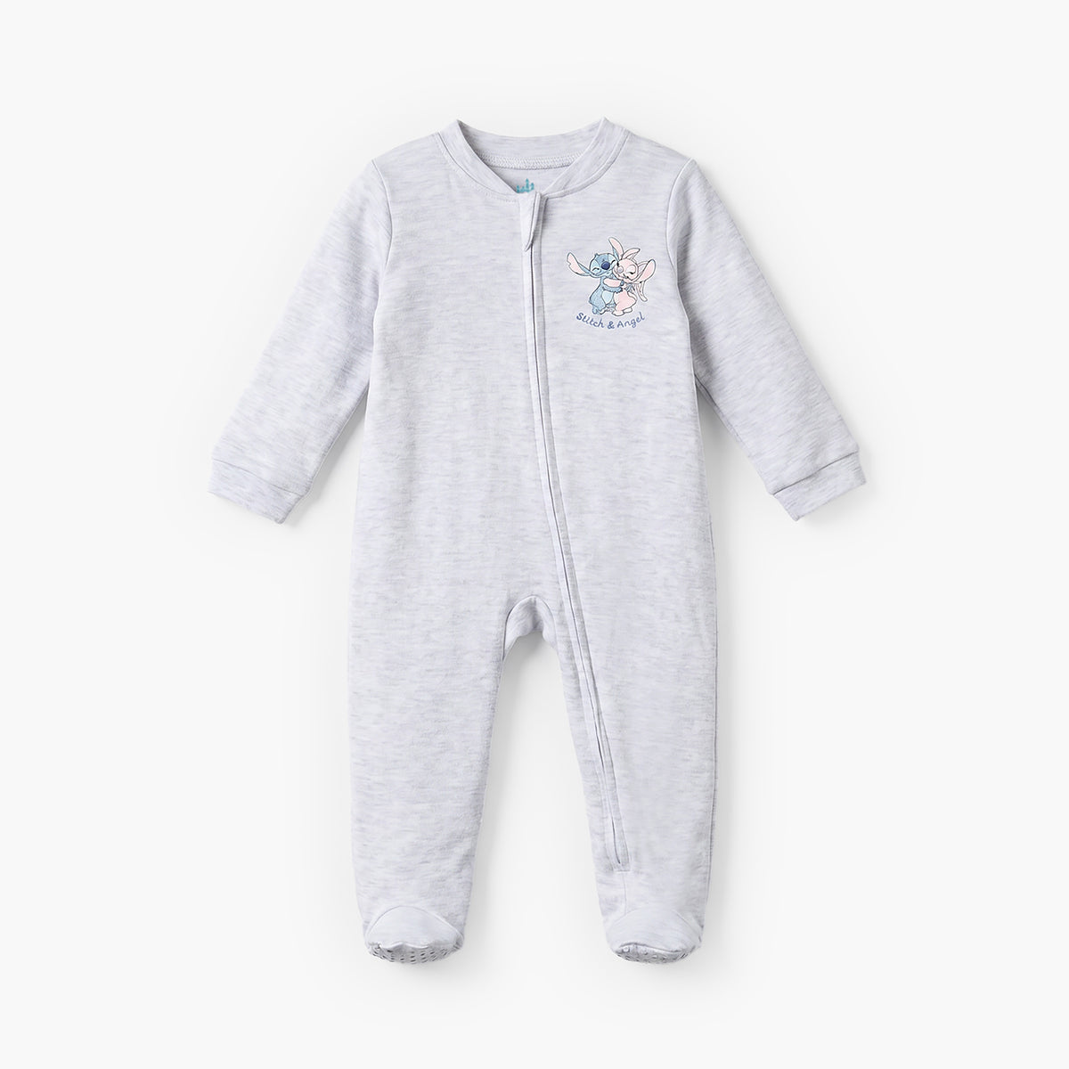 Pack of 3 Disney Cotton Mandarin Collar Long Sleeve Sleepsuit with Stitch and Angel Print