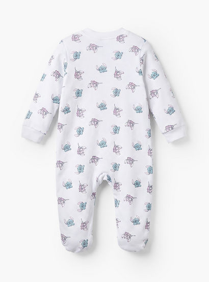 Pack of 3 Disney Cotton Mandarin Collar Long Sleeve Sleepsuit with Stitch and Angel Print-baby-girls-clothing-nightwear-sleepsuits-image-6