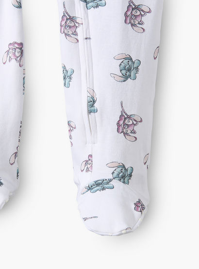 Pack of 3 Disney Cotton Mandarin Collar Long Sleeve Sleepsuit with Stitch and Angel Print-baby-girls-clothing-nightwear-sleepsuits-image-8