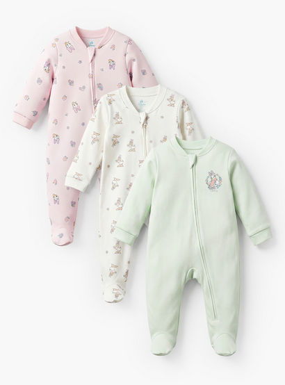 Pack of 3 Disney Cotton Mandarin Collar Long Sleeve Sleepsuit with Daisy Duck Print-baby-girls-clothing-nightwear-sleepsuits-image-1