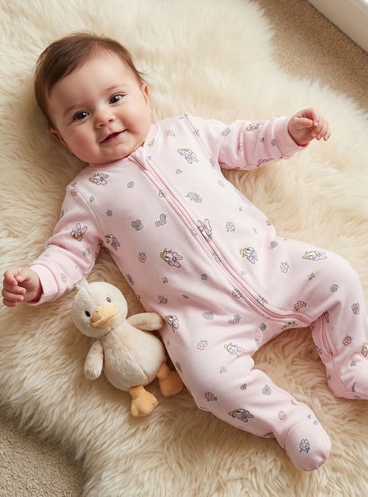 Pack of 3 Disney Cotton Mandarin Collar Long Sleeve Sleepsuit with Daisy Duck Print-baby-girls-clothing-nightwear-sleepsuits-image-2