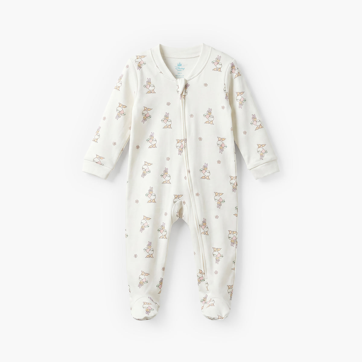 Pack of 3 Disney Cotton Mandarin Collar Long Sleeve Sleepsuit with Daisy Duck Print