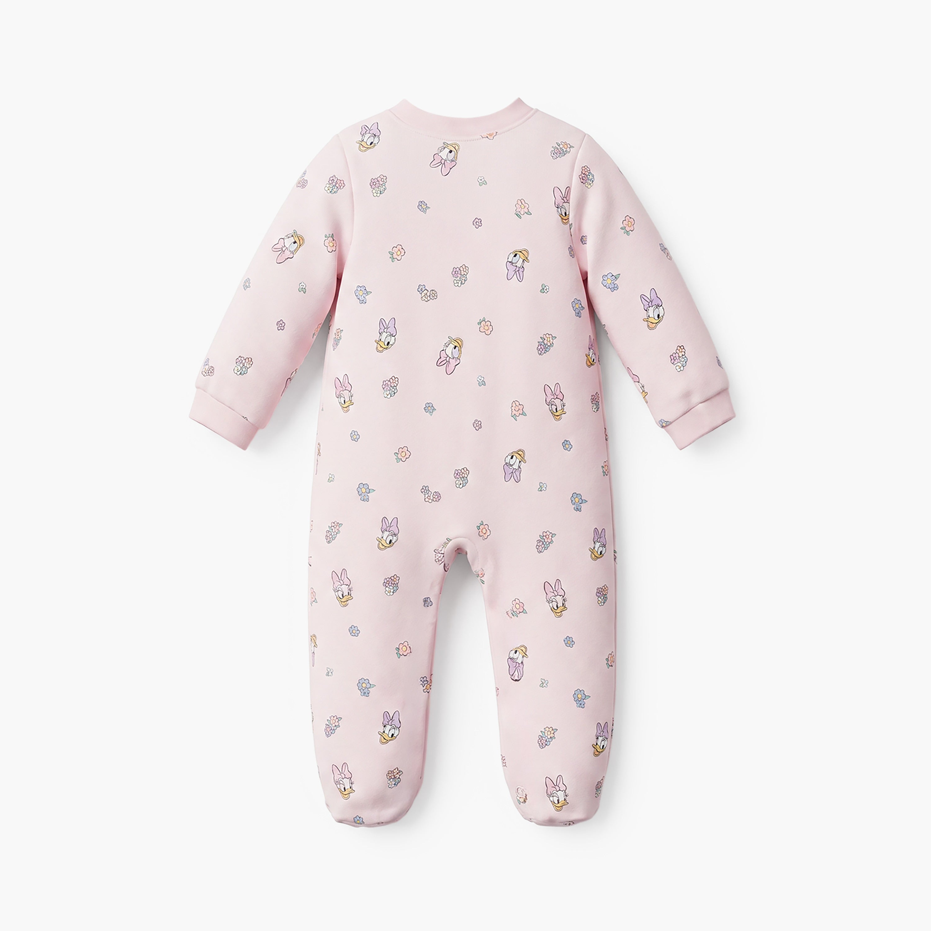 Pack of 3 Disney Cotton Mandarin Collar Long Sleeve Sleepsuit with Daisy Duck Print