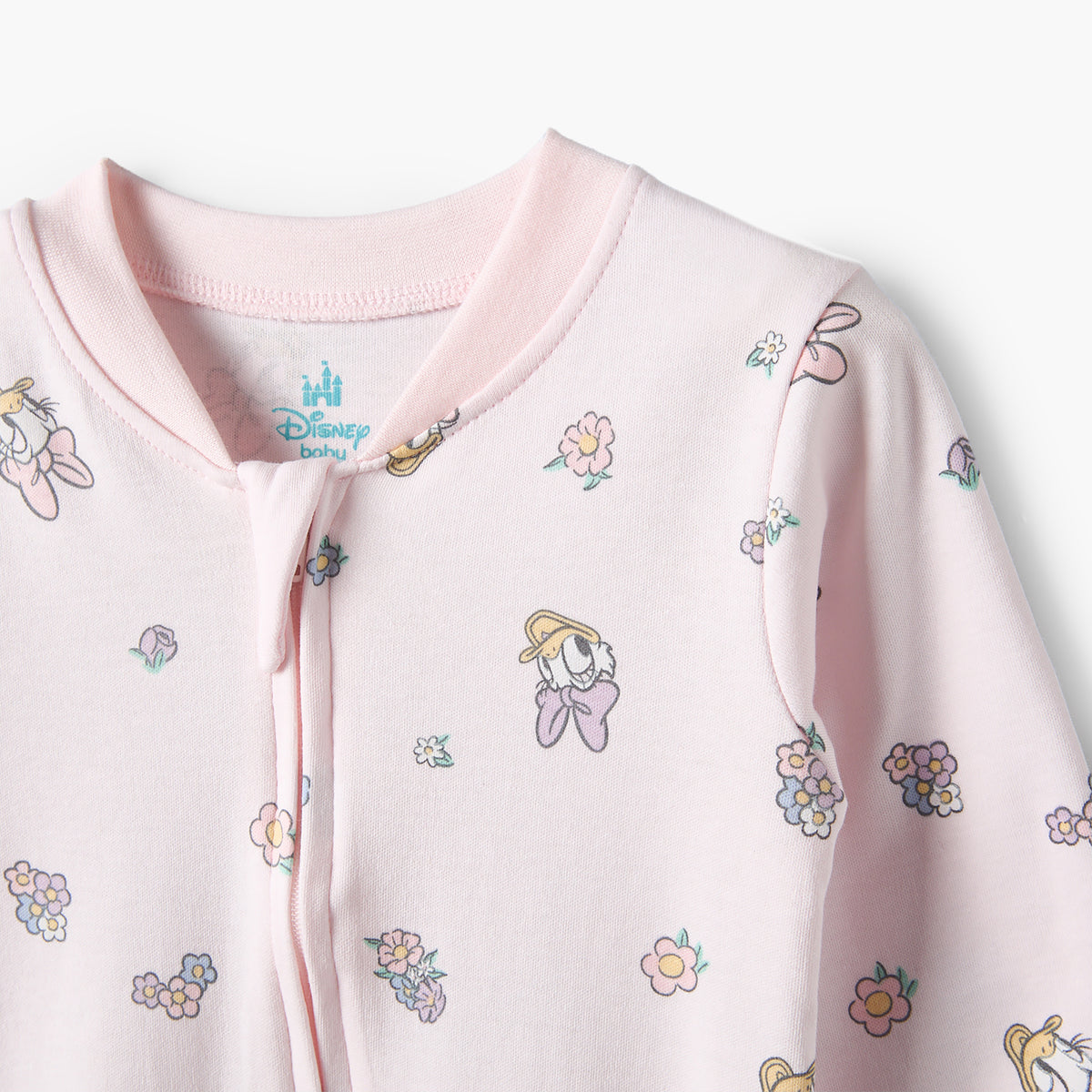Pack of 3 Disney Cotton Mandarin Collar Long Sleeve Sleepsuit with Daisy Duck Print
