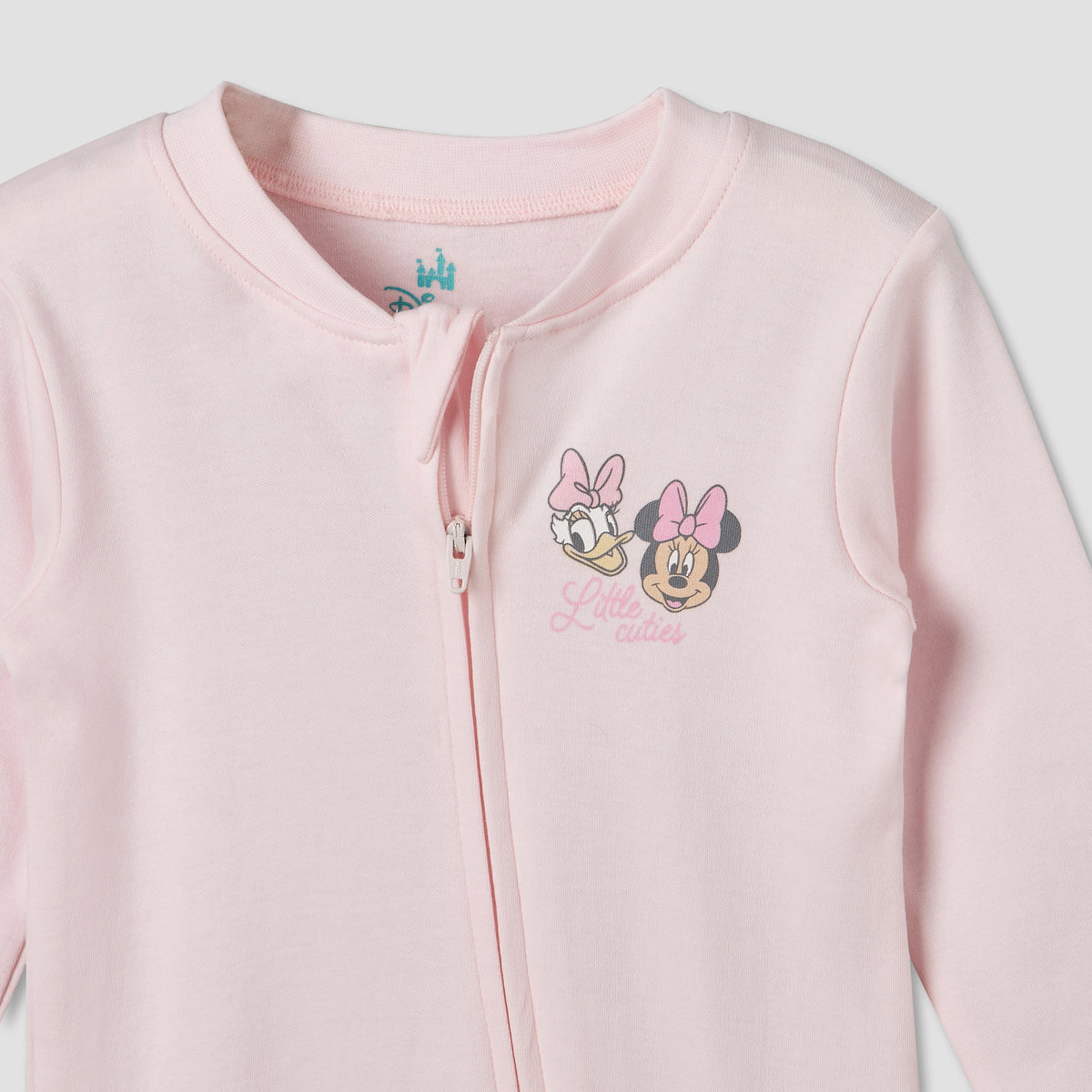 Pack of 3 Disney Cotton Mandarin Collar Long Sleeve Sleepsuit with Minnie Mouse and Daisy Duck Print