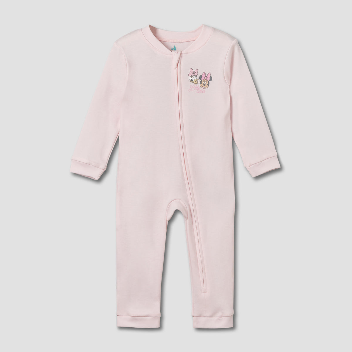 Pack of 3 Disney Cotton Mandarin Collar Long Sleeve Sleepsuit with Minnie Mouse and Daisy Duck Print