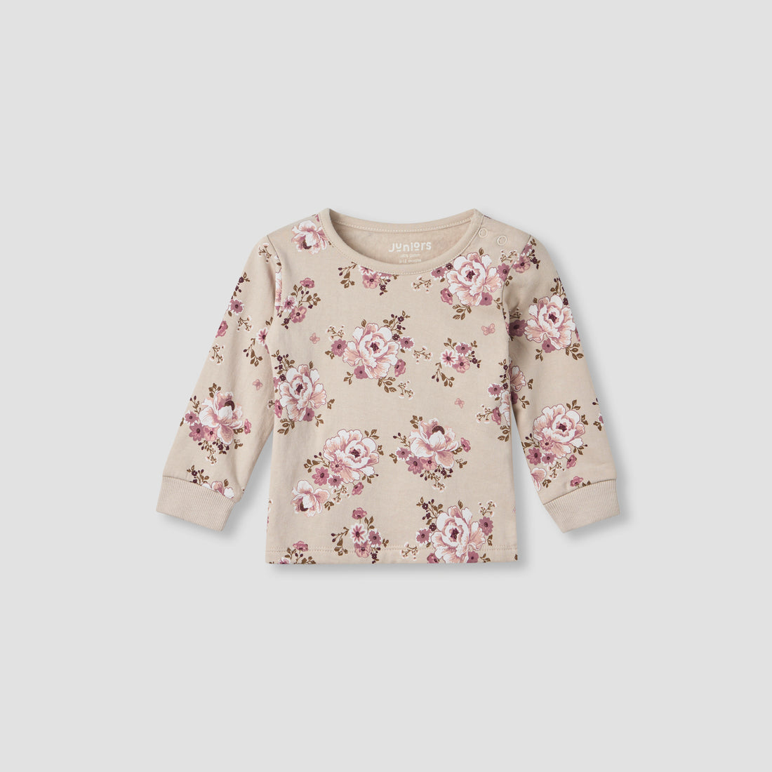 Juniors Pyjama Set with Floral Print - Cotton - Long Sleeves - Round Neck