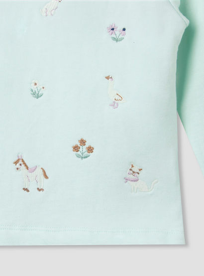 Juniors Pyjama Set with Embroidery - Cotton - Long Sleeves - Round Neck-baby-girls-clothing-nightwear-pyjamasets-image-5