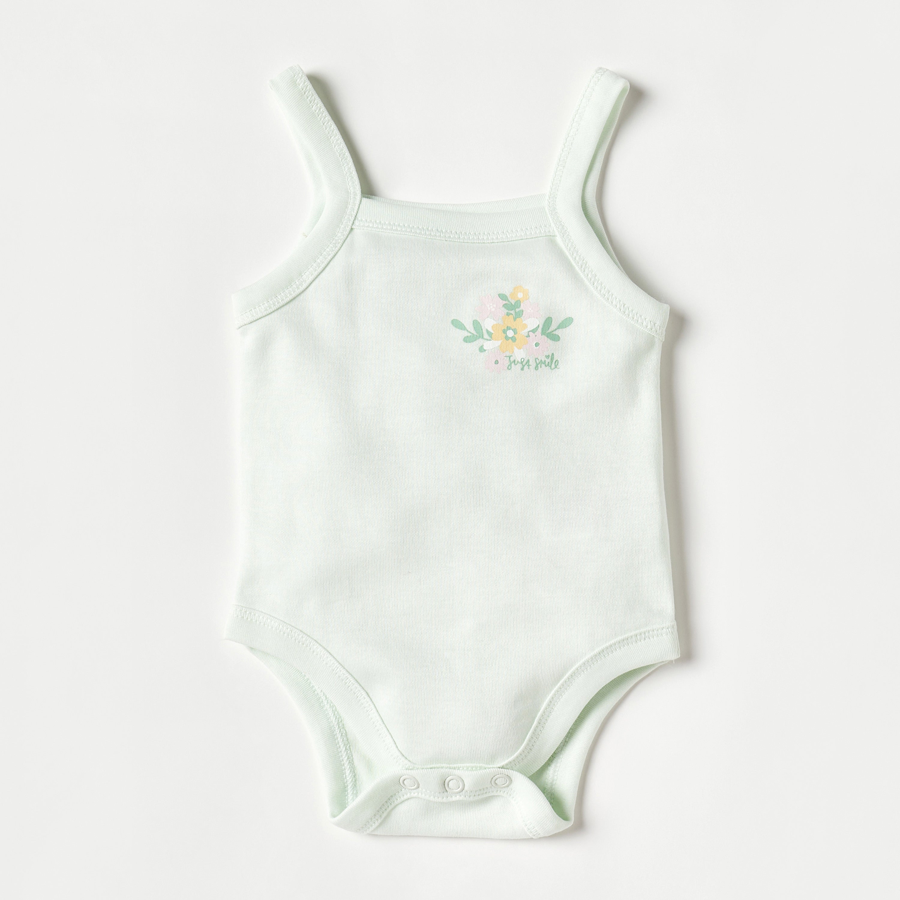 Juniors Floral Print Sleeveless Cotton Bodysuit - Set of 2