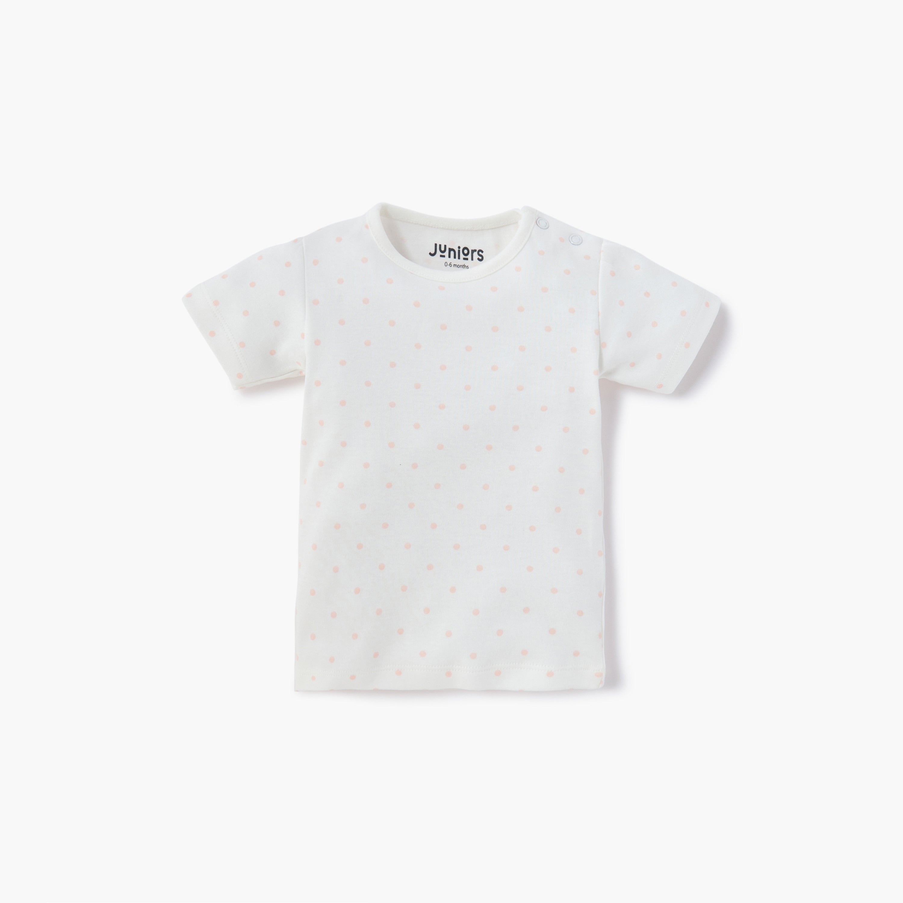 Juniors Printed T-shirt with Short Sleeves and Button Closure - Set of 5