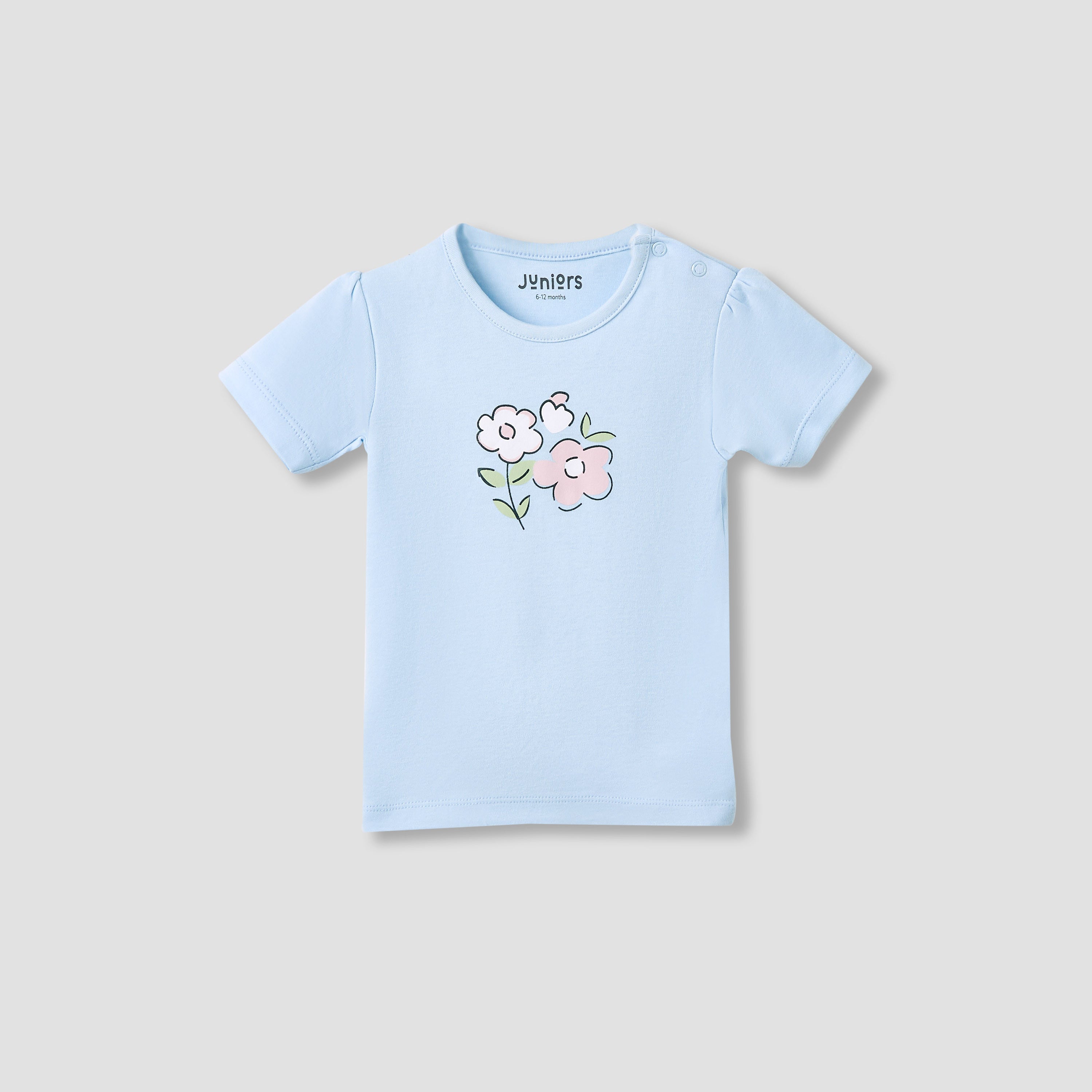 Juniors Boys Crew Neck T-shirt with Print - Cotton - Short Sleeves - Set of 5