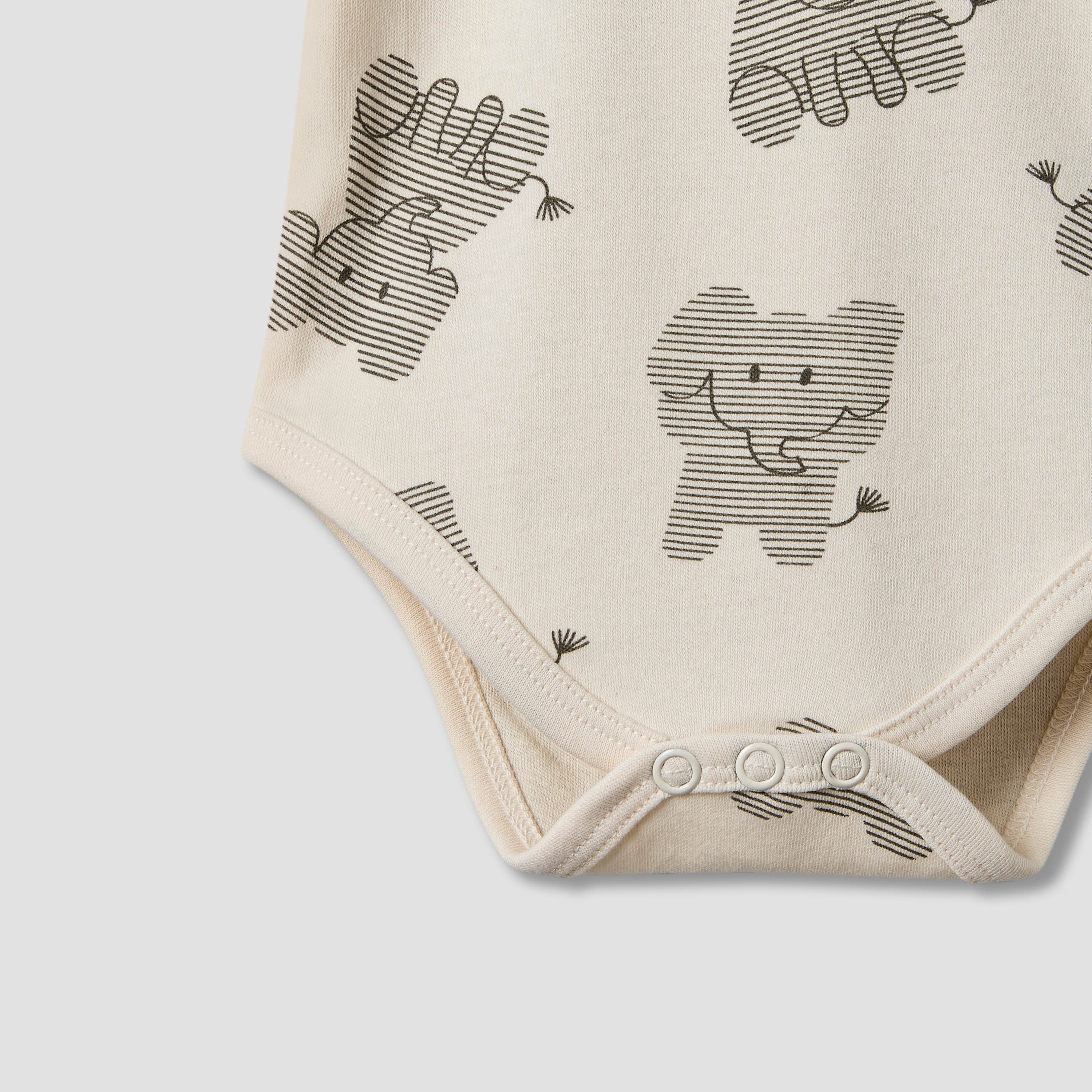 Pack of 3 Juniors Round Neck Sleeveless Bodyuit with Elephant Print