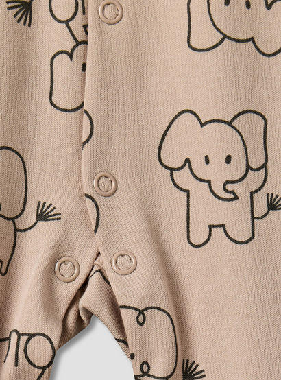 Pack of 2 Juniors Cotton Round Neck Long Sleeves Sleepsuit with Elephant Print-baby-boys-clothing-nightwear-sleepsuits-image-7