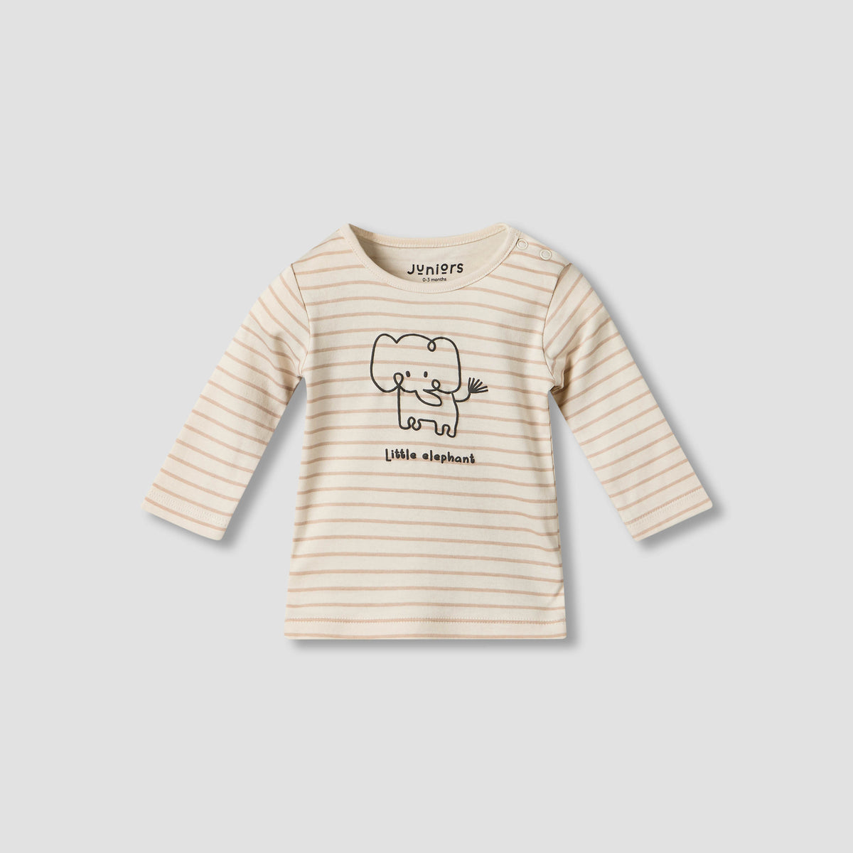 Pack of 2 Juniors Cotton Round Neck Long Sleeves Pyjama Set with Elephant Print