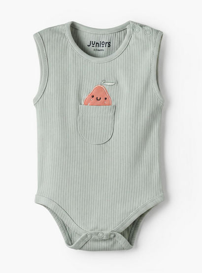 Pack of 2 Juniors Crew Neck Sleeveless Bodysuit with Fruit Detail-baby-boys-clothing-bodysuits-image-3