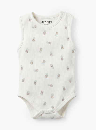 Pack of 2 Juniors Crew Neck Sleeveless Bodysuit with Fruit Detail-baby-boys-clothing-bodysuits-image-4