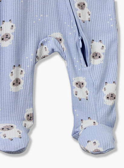 Juniors Cotton Crew Neck Long Sleeves Sleepsuit with Zip Closure-baby-boys-clothing-nightwear-sleepsuits-image-5